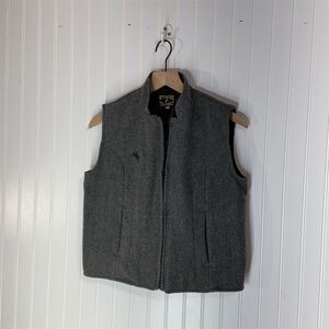 Wyoming Traders Virgin Wool Vest Gray Full Zip Western Ranchwear M Workwear